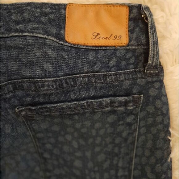 Anthropologie Level 99 Blue Cheetah Janice Ultra Skinny Fit Stretch - Picture 9 of 15